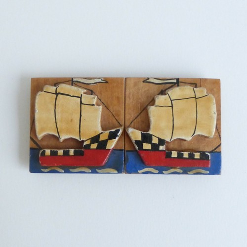 Boucle bois peint art - -,