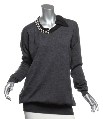 Lanvin womens grey - knit, pearl