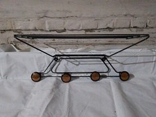 Ancien Porte Manteau Vestiaire 4 Patères Métal Chapeau Ecole