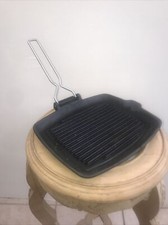 Staub 34 X 21 Rectangular Griddle Cast Iron Folding Handle Grill Pan France