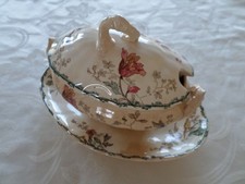 Ancien saucière faïence terre de fer polychrome Choisy Le Roi