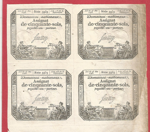 Planche assignats 50 sols - planche,