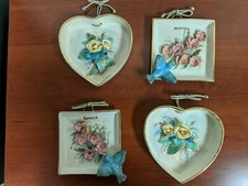 4 Vintage Heart Square Shaped