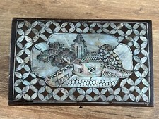 ancienne boite coffret marqueterie nacre XIXe