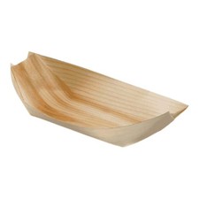 Pirogue Finger Food en Bois Naturel 9,5x5x1,5 CM 50 Pièces - Leone - Alimentaire