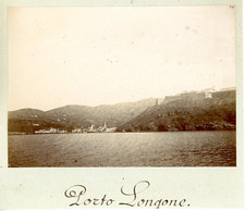 Italie, Porto Azzurro, fort Longone Vintage albumen print, Tirage albuminé  