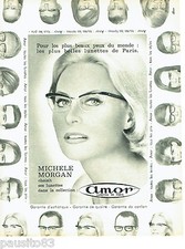 PUBLICITE ADVERTISING 086  1964  Amor  lunettes & Michèle Morgan