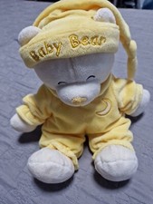 30cm Doudou Peluche  GIPSY Ours BABY BEAR jaune bonnet lune