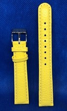 BRACELET de MONTRE Jaune CUIR WATCH STRAP Leather Uhrenarmband Leder 16 mm NOS