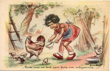 cpa Germaine Bouret : ponds moi un oeuf pour faire ma mayonnaise