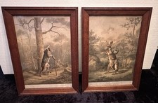 2 LITHOGRAPHIES ANCIENNES XIXEME « LA CHASSE »d’après ROSSY,REGNIER & BETTANIER
