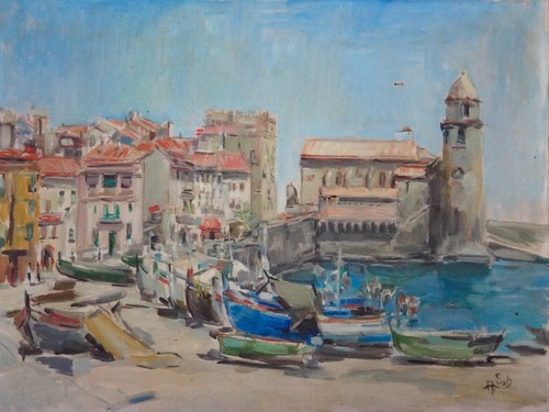 Collioure huile sur toile - collioure,