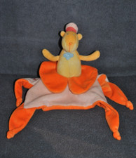 ?Doudou plat Marmotte Phoque Morse TOYS'LAND Peluche Jaune Orange Fleur TTBE