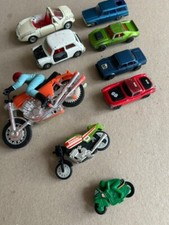 Lot 6 Voitures Et 3 Motos À Friction Vintage À Restaurer 