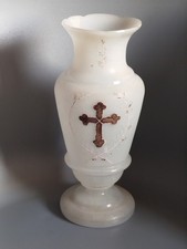 Ancien Vase D'église Opaline