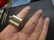 ancienne bague orientale argent,nacre,corail,grenats,turquoise,Taille 52,P 20g
