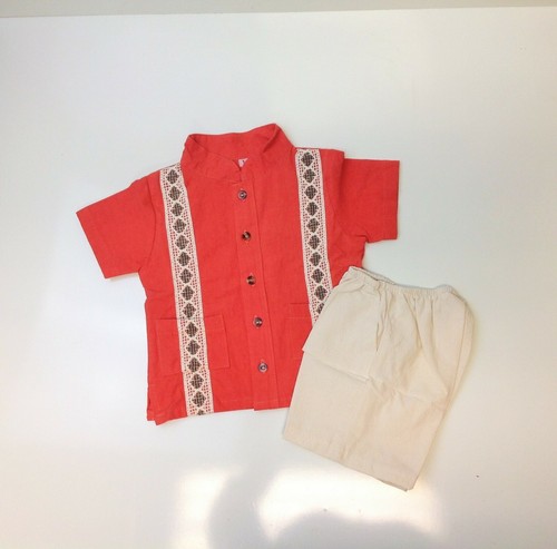 Guayabera coral kids - coral, toddler