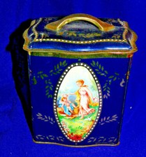 BOITE  A GATEAUX ANCIENNE ANGE CHÉRUBIN MANDOLINE BOITE BISCUITS MADE IN ENGLAND