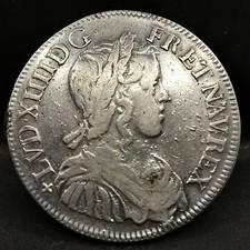 1/2 ECU LOUIS XIV ARGENT A LA