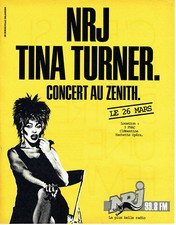 Publicité Advertising 028  1985   concert  Tina Turner Zenith  & radio NRJ