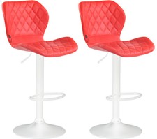 Lot de 2 tabourets de bar design Cork Similicuir Piètement Métal Repose-pieds