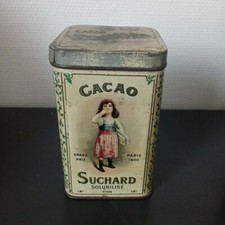 RARE BOITE ANCIENNE* CACAO SUCHARD solubilisé* en Tôle lithographiée 1 KG N° 284