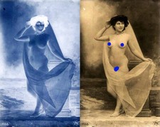 photo NEGATIF verre NU EROTIQUE  1900  / 9 x 14.5 cm / 211 /  risque sexy nude