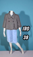 Iro Taille 38  Superbe veste gilet femme marron gris laine mélangée