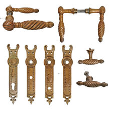 Poignée De Porte Antique Magnifique Plaque Longue Ancienne Perle Ensemble