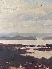 Beau Tableau, ancien Marine , bretonne bord de mer étude impressionniste