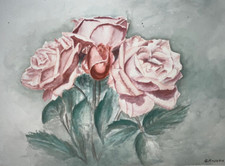 Roses fleurs aquarelle - fleurs,