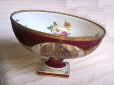 Ancienne coupe à fruits centre de table porcelaine et bronze BH