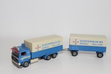 CAMION B19 1:50 TEKNO VOLVO F12 TURBO 6 AVEC REMORQUE OOSTERWIJK COMME NEUF.