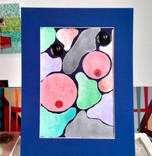 Acrylique sur papier 2025 , passe partout 40 x 30 cm . B Jost côte AKOUN