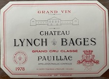 Étiquette Château Lynch Bages 1978 - 75 cl