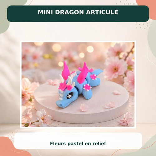 Mini dragon articulé fleuri