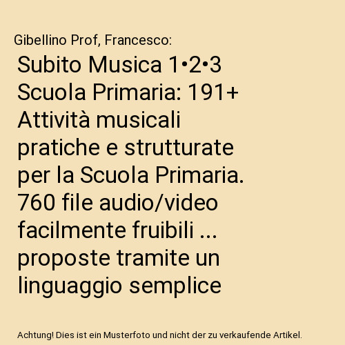 Subito musica 3 scuola - musica, 1•2•3