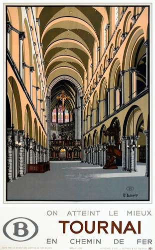 Affiche chemin fer belges - chemin,