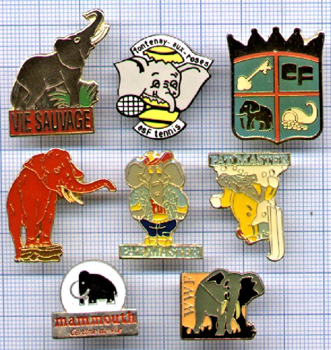 Lot pin éléphants - de, 8