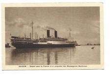 MARINE DE COMMERCE  PAQUEBOT  DES MESSAGERIES MARITIMES A SAIGON