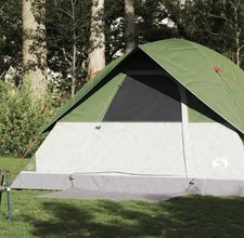 Tente De Camping Familiale A Dôme 6 Personnes Vert Imperméable Abri De Camping
