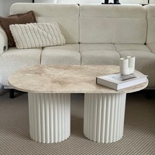 Table basse ovale travertin et
