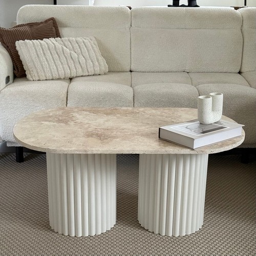 Table basse ovale travertin - , et
