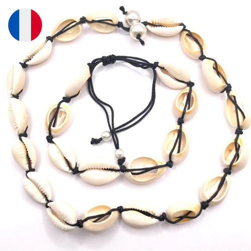 Bracelet collier cauris - en,