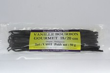 VANILLE BOURBON DE MADAGASCAR qualité GOURMET 18/20cm sachet 50g (16/17 gousses)
