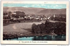 01 PONCIN - vue generale et la riviere de l'ain.