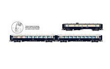 JoueF HJ4199 Set Étoile Du Nord 2/2 Furgon F + 2 Pullman Livrée Bleu/Crème Illum