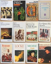 Lot de 12 livres littérature philosophie ancienne Moyen-age Renaissance