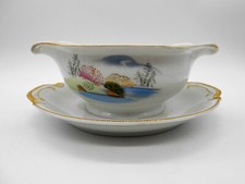 MAGNIFIQUE  SAUCIÈRE DOUBLE EN PORCELAINE DU JAPON KUTANI CHINA