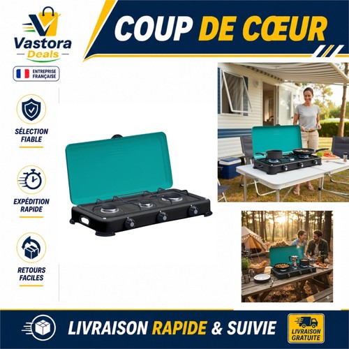 Réchaud gaz portable - 3, feux